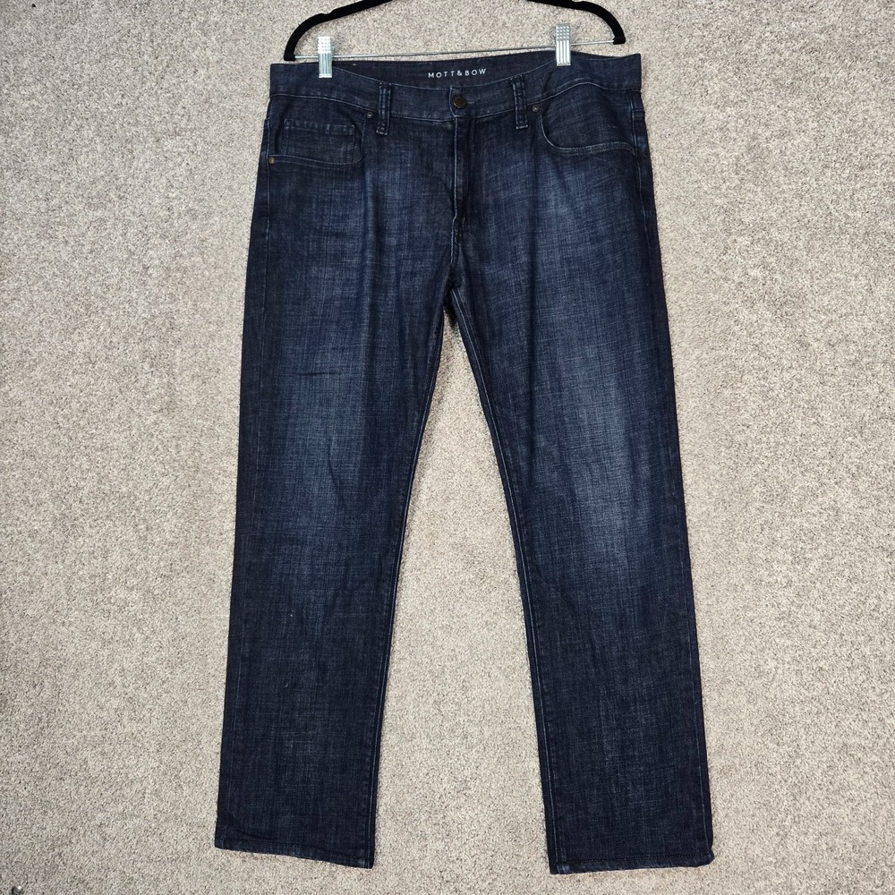 Mott And Bow slim Jeans Mens fits 35x28 blue stretch lightweight